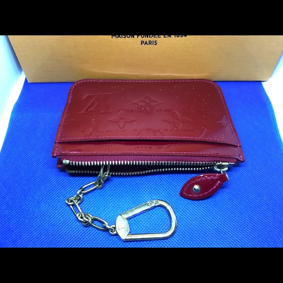 Louis Vuitton coin purse pochette cles red vernis